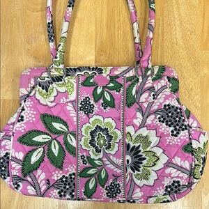 Vera Bradley Pink and Green Floral Shoulder Bag